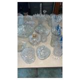 Group of clear glass/crystal  decorative dishes