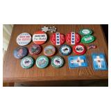 Misc. Pin backs and more.  Tractor, car, & Lapel