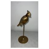 MCM 15"  cockado bird on a perch solid brass