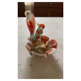 Murano Glass Rooster on Birdbath aprox. 6" tall