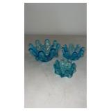 Vintage hand blown Murano art glass candy dish