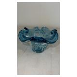 Murano glass ruffled dish