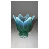 Blue Fenton candle holder
