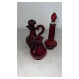 Red glass dishes