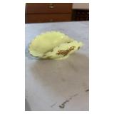 Antique Custard Glass Dish in Winged Scroll