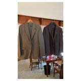 1 2 piece gray suit and 1 gray jacket unknown