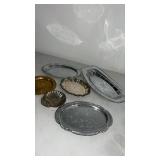 Group of platters silverplate and more