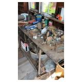 Metal shop table contents not included . VICE