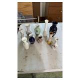 10 misc. flower vases
