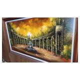 Vintage Signed Framed Print , Approx 28x52"