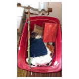 Tote with miscellaneous kitchen items decorative
