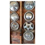 7 Vintage Automobile Hubcaps Oldsmobile Chevy &
