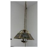 Hanging lamp with stained glass