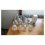 Group of clear  glass/crystal bells