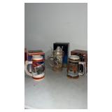 3 Budweiser beer stein with the original boxes