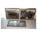 Group of black and white framed war  pictures