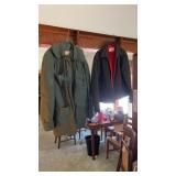 Vintage coats.  1 green 2 piece 3/4 coat unknown