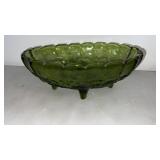 Green pedestal dish