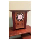 Handmade wooden clock aprox. 13.5"x12.5"x4.75"