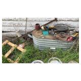 Galvanized tub, Scrap metal, & more