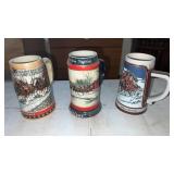 3 Budweiser beer stein  No boxes