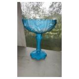 Fenton, blue slag, milk, glass, cabbage, rose,