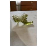 Vintage Fenton Art Glass Hobnail pattern slipper