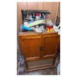 2 door cabinet  approximately  25 x 38 x 22" and