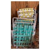 3 Vintage Strap Lawn Chairs