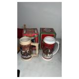 2. Budweiser beer stein with the original boxes