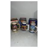 3 Budweiser beer stein with the original boxes