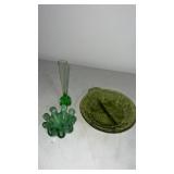 Group of green decorative dishes