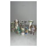 8 miscellaneous decorative vases