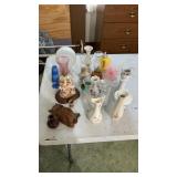 Misc. Group of home decor.  Vases, oil lamps, and