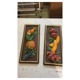 Mid century fruit wall plaques
