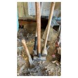 3 Sledge Hammers & Pick Axe