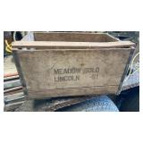 Meadow gold wooden crate