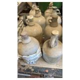 8 vintage glass bottles