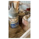 3 Vintage Oul & Gas Cans & 1 Spout, 1 is