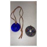 Blue necklace and pendant