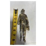 Vintage Solid Brass Businessman Figure w/