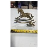 2 Vintage Solid Brass Rocking Horses