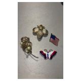 Gold tone ladies pins