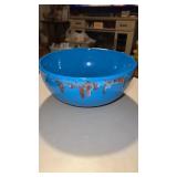 Blue  ceramic bowl with the speckled, glazed,