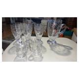 6 signed Stuart Crystal Tamara wine/water