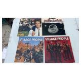 2 Village People, vinyl record,, 1 Huey Lewis,