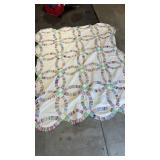 Vintage Antique Double Wedding Ring Quilt ,