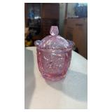 Fenton  3ï¿½  Dusty rose cactus candy  dish with