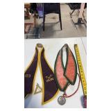 2 Vintage Original Odd Fellows Sash & 2 Medals