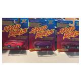 3 New on card  speed rebels  diecast cars